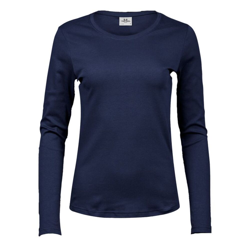 Tee Jays Womens/Ladies Interlock Long-Sleeved T-Shirt / Navy